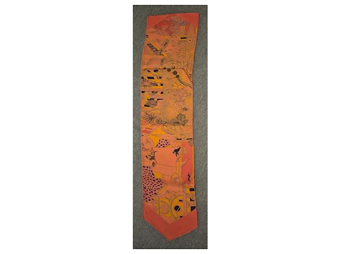 Hermès Paris Seidenschal Pink Blau Orange Gelb - Ansicht 3