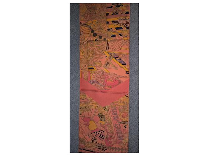 Hermès Paris Seidenschal Pink Blau Orange Gelb - Ansicht 6
