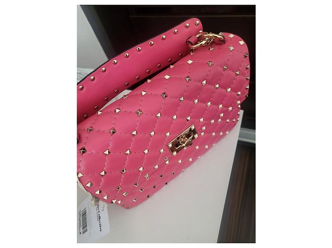 sac en nappa Valentino garavani rockstud spike Rose - vue 2