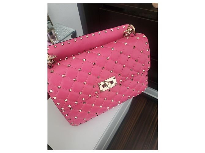 sac en nappa Valentino garavani rockstud spike Rose - vue 4
