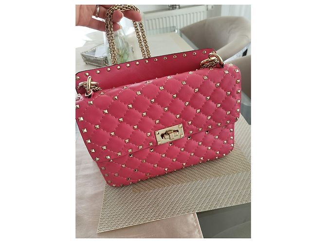 sac en nappa Valentino garavani rockstud spike Rose - vue 7
