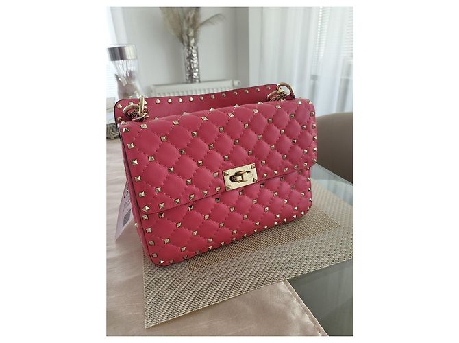 sac en nappa Valentino garavani rockstud spike Rose - vue 8