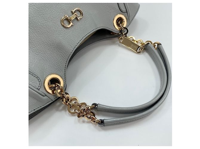 Borsa Salvatore Ferragamo Gancini Marrone - vista 9