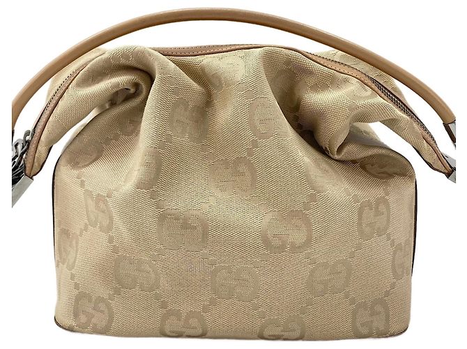 Borsa a Spalla Gucci Giant GG Beige - vista 3