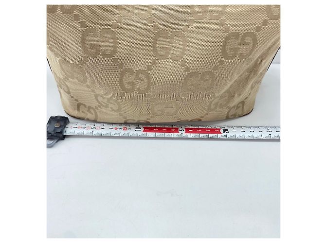 Borsa a Spalla Gucci Giant GG Beige - vista 4