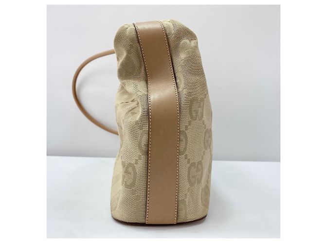 Borsa a Spalla Gucci Giant GG Beige - vista 5