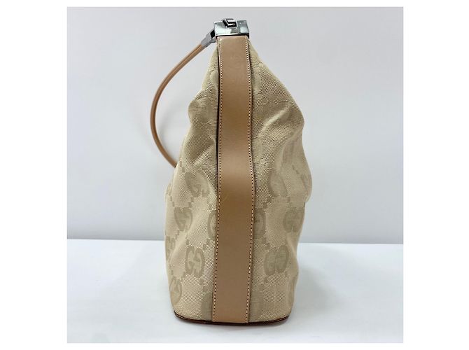 Borsa a Spalla Gucci Giant GG Beige - vista 6
