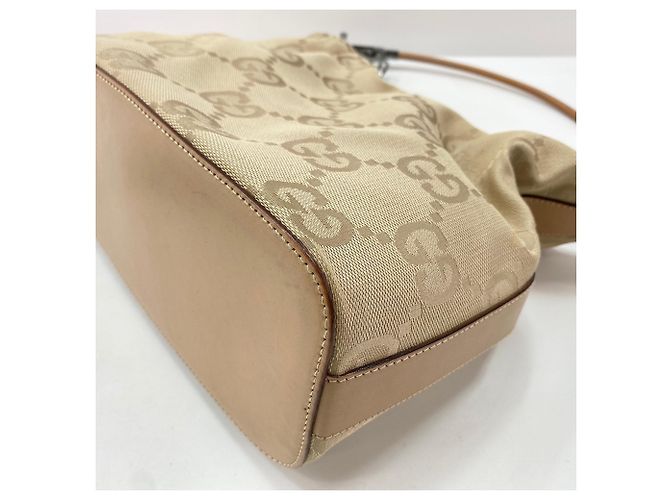 Borsa a Spalla Gucci Giant GG Beige - vista 9