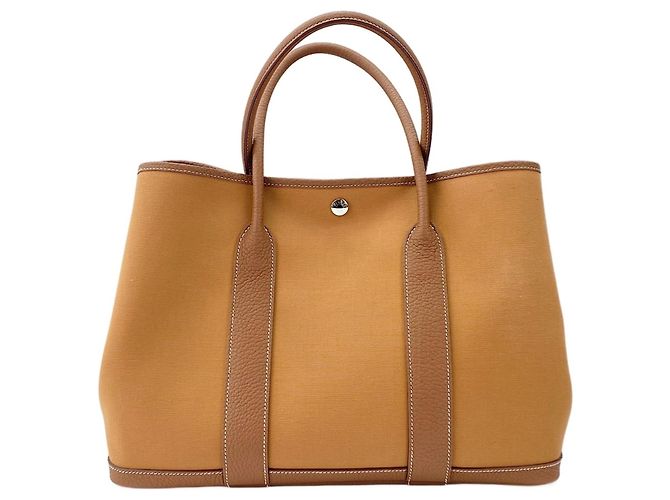 Hermès Borsa Tote Hermes Garden Party MM - Brown Marrone - vista 3
