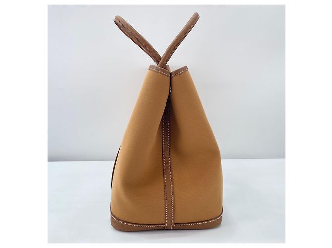 Hermès Borsa Tote Hermes Garden Party MM - Brown Marrone - vista 6