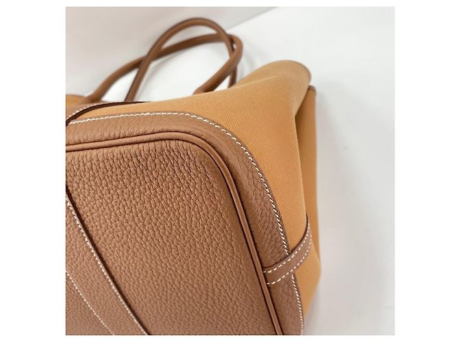 Hermès Borsa Tote Hermes Garden Party MM - Brown Marrone - vista 8