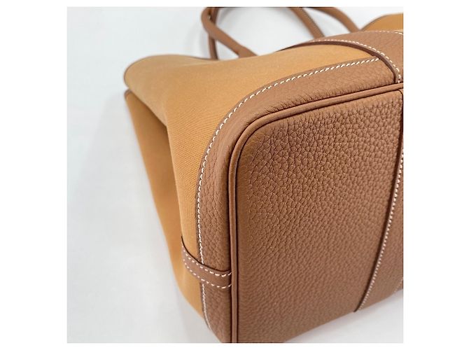 Hermès Borsa Tote Hermes Garden Party MM - Brown Marrone - vista 9