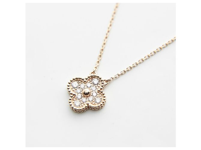 Collana Alhambra in oro rosa e diamanti Au750 Van Cleef & Arpels - vista 2