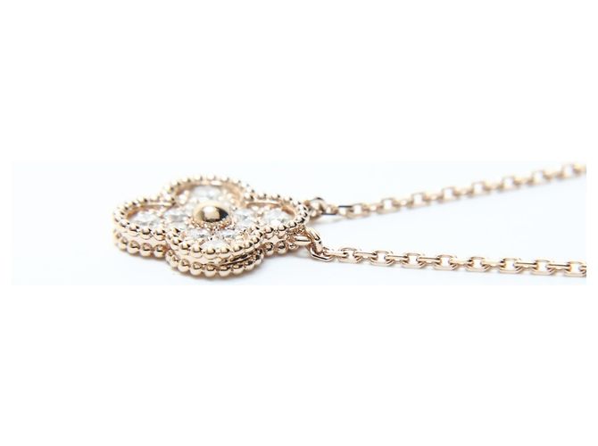 Collana Alhambra in oro rosa e diamanti Au750 Van Cleef & Arpels - vista 4