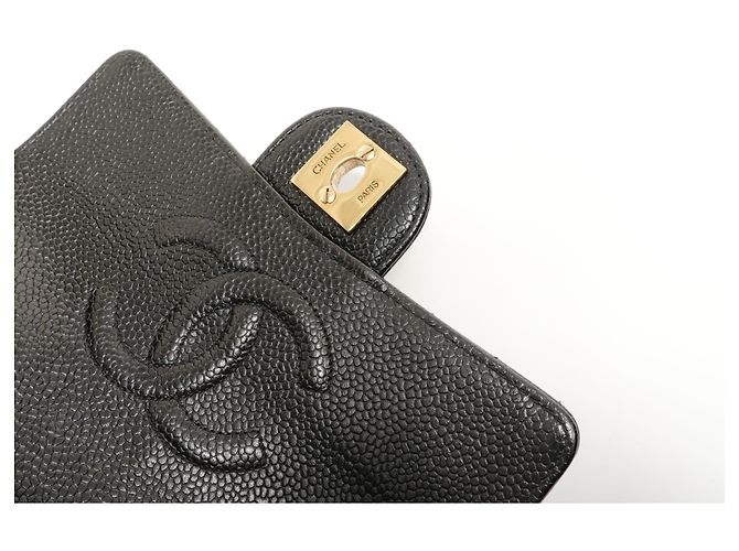 Borsa a tracolla Chanel Caviar Skin Mini Matelassé Nero - vista 10