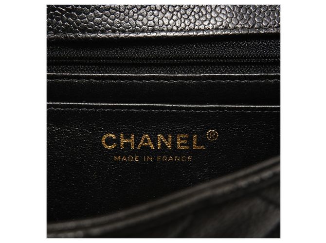 Borsa a tracolla Chanel Caviar Skin Mini Matelassé Nero - vista 11