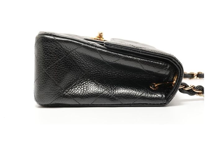 Borsa a tracolla Chanel Caviar Skin Mini Matelassé Nero - vista 4