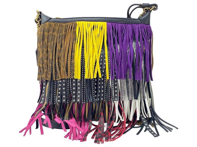 Borsa a tracolla con frange Emmanuel Yves Saint Laurent Multicolore - vista 2