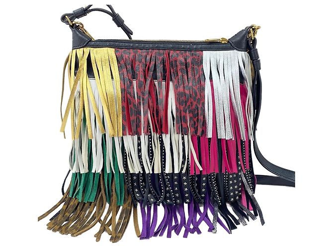 Borsa a tracolla con frange Emmanuel Yves Saint Laurent Multicolore - vista 3