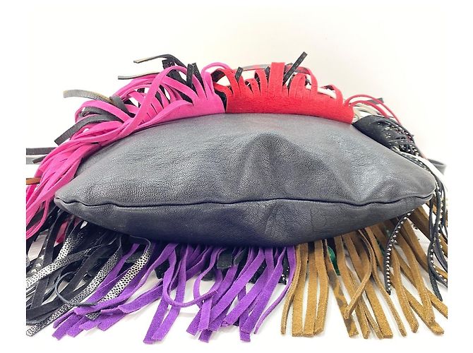 Borsa a tracolla con frange Emmanuel Yves Saint Laurent Multicolore - vista 7