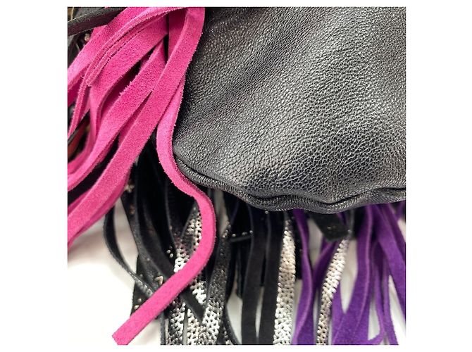 Borsa a tracolla con frange Emmanuel Yves Saint Laurent Multicolore - vista 9