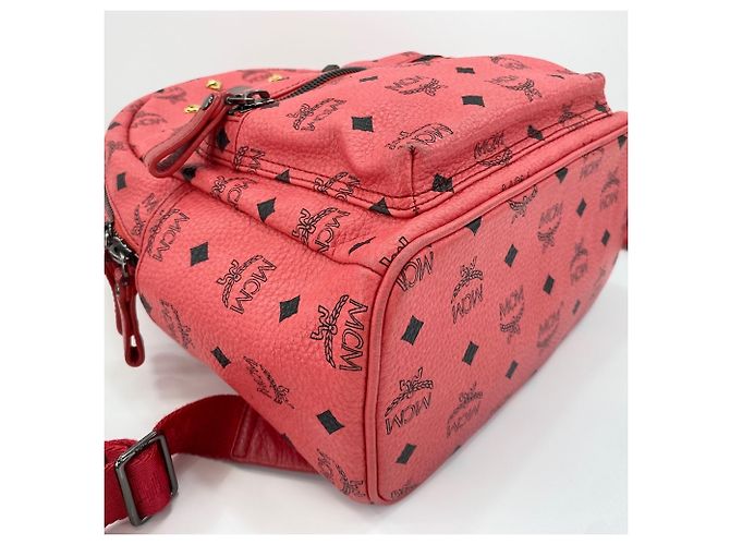 Zaino MCM Stark Small Studded in rosa - vista 8
