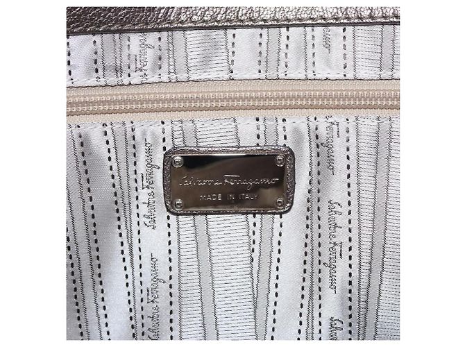 Salvatore Ferragamo Sofia Satchel Leder Medium Silber - Ansicht 6