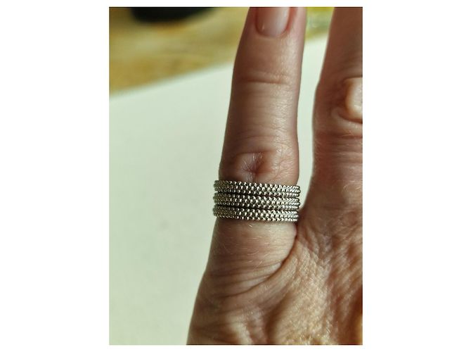 Mauboussin Le Premier Jour Ring aus 750/000 Weißgold 3 Reihen Silber - Ansicht 2