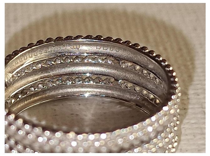 Mauboussin Le Premier Jour Ring aus 750/000 Weißgold 3 Reihen Silber - Ansicht 6