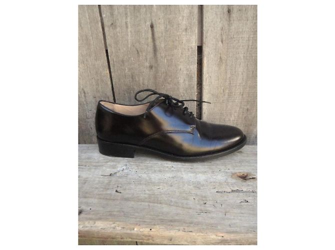 Autre Marque Scarpe derby in vernice nera Nero - vista 6