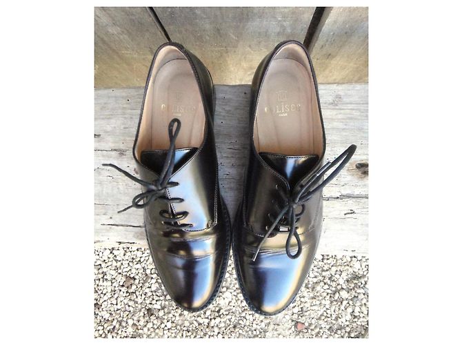 Autre Marque Scarpe derby in vernice nera Nero - vista 7