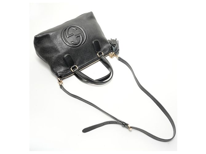Borsa 2-way in pelle Gucci Soho Nero - vista 8