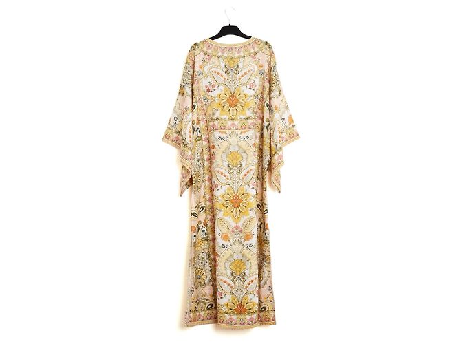 Zimmermann Robe Maxi Lin Caftan FR38 Abito Maxi in Lino Multicolore Kaftan UK10 US8 - vista 6