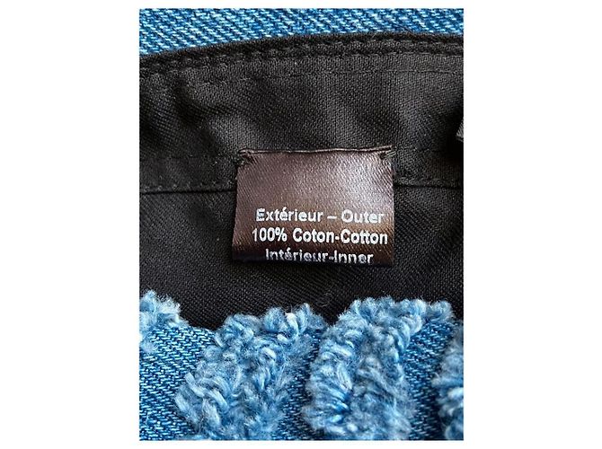 Chanel Denim Bucket Hat mit Rüschenkrempe Blau - Ansicht 4
