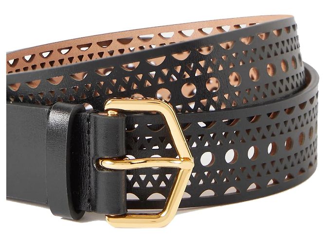 Alaïa Vienne Ledergürtel Schwarz Gold - Ansicht 2