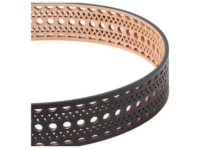 Alaïa Vienne Ledergürtel Schwarz Gold - Ansicht 4