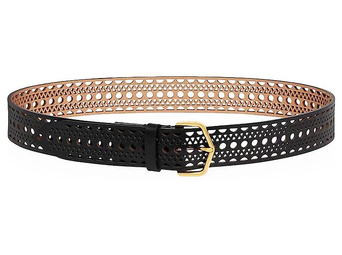 Alaïa Vienne Ledergürtel Schwarz Gold - Ansicht 5