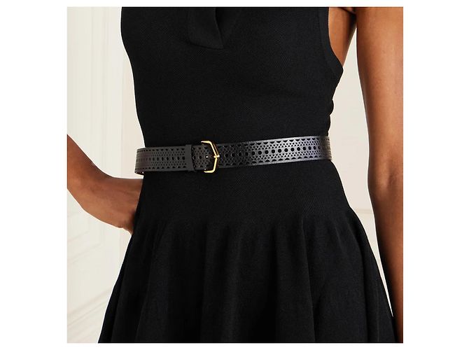 Alaïa Vienne Ledergürtel Schwarz Gold - Ansicht 7