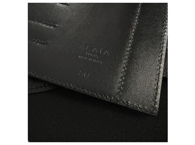Alaïa Corset-Gürtel aus schwarzem Leder und Elastik - Ansicht 8