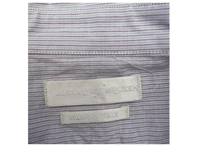 Camicia con bottoni a righe da uomo Alexander McQueen Blu chiaro - vista 3