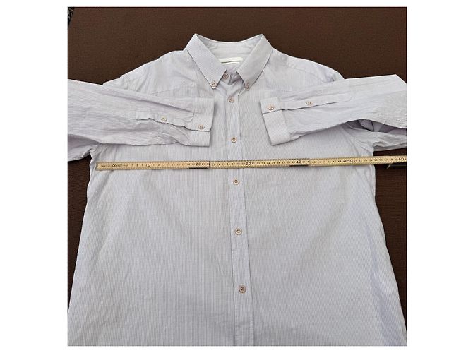 Camicia con bottoni a righe da uomo Alexander McQueen Blu chiaro - vista 5