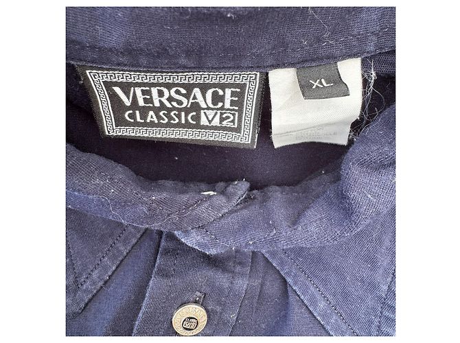 Polo a maniche lunghe Versace Classic V2 Navy Blue Blu scuro - vista 3