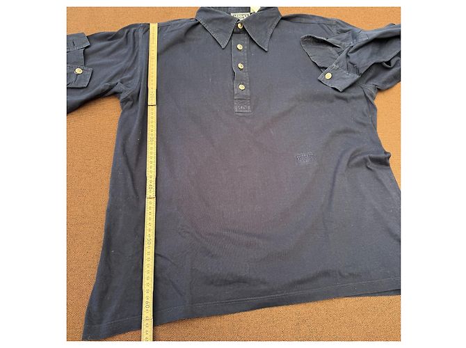 Polo a maniche lunghe Versace Classic V2 Navy Blue Blu scuro - vista 6