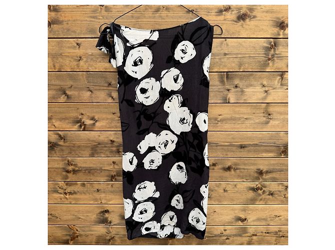 Moschino Cheap and Chic Kleid mit Blumenprint Schwarz Weiß - Ansicht 2
