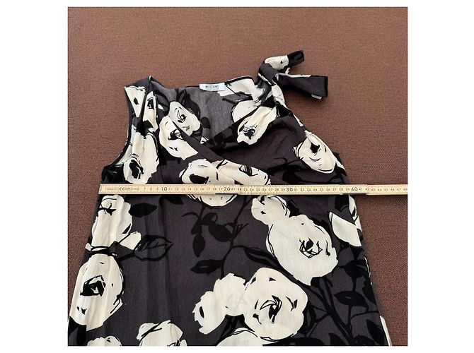Moschino Cheap and Chic Kleid mit Blumenprint Schwarz Weiß - Ansicht 7