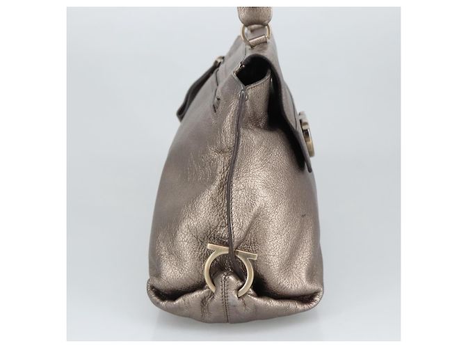 Salvatore Ferragamo Sofia Satchel Leder Medium Silber - Ansicht 3
