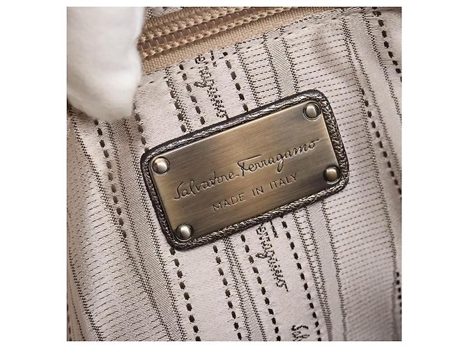 Salvatore Ferragamo Sofia Satchel Leder Medium Silber - Ansicht 6