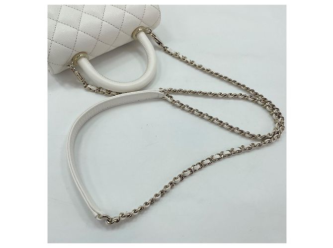 Chanel Coco Handle Handtasche Weiß - Ansicht 10