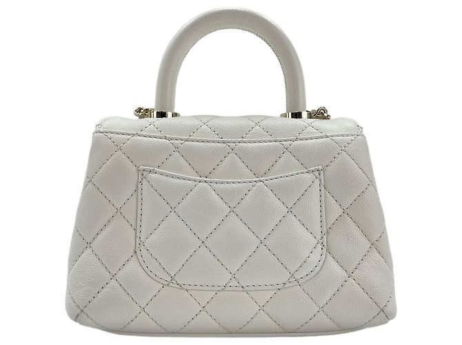 Chanel Coco Handle Handtasche Weiß - Ansicht 3