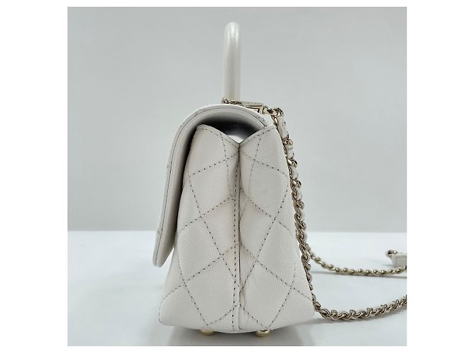 Chanel Coco Handle Handtasche Weiß - Ansicht 5